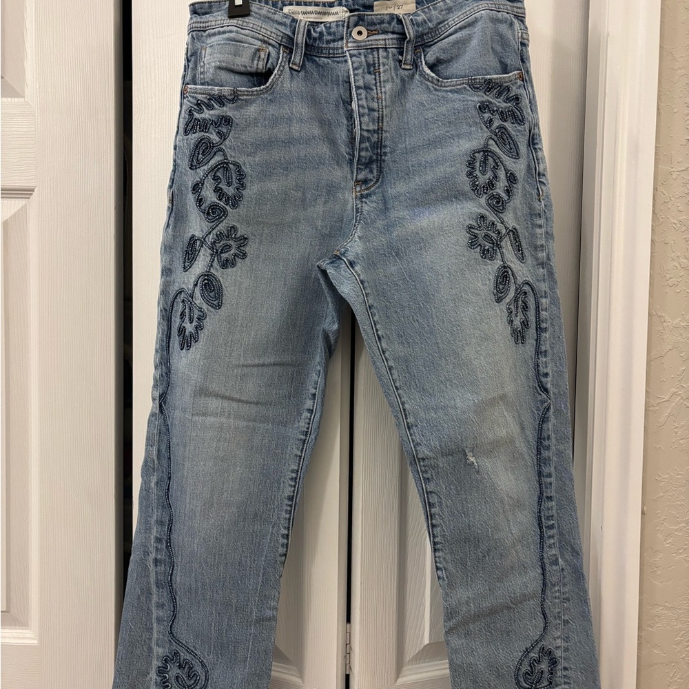 Anthropologie Pilcro Embroidered Jeans